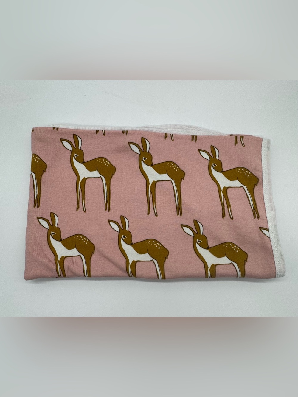 Milkbarn Cotton Swaddle Blanket in Rose Deer/Fawn Print